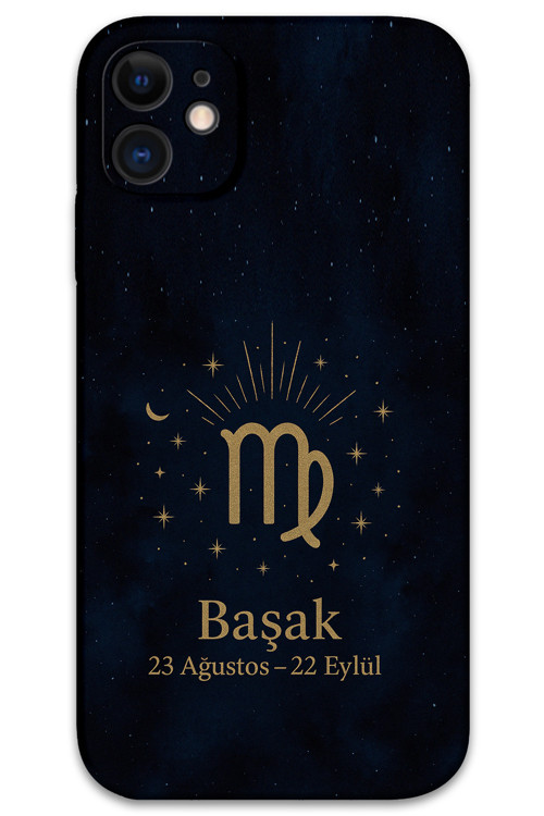 İphone 12 Uyumlu Başak Burcu Desenli Telefon Kılıfı + Ekran Koruyucu - 5773