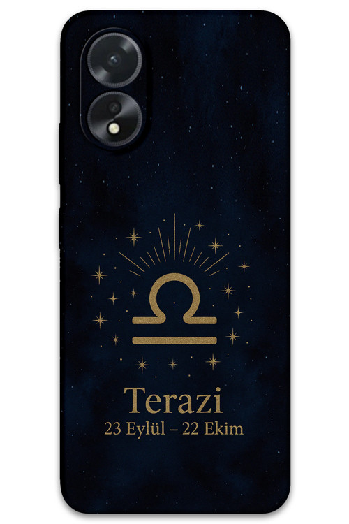 Oppo A38 Uyumlu Terazi Burcu Desenli Telefon Kılıfı + Ekran Koruyucu - 5774