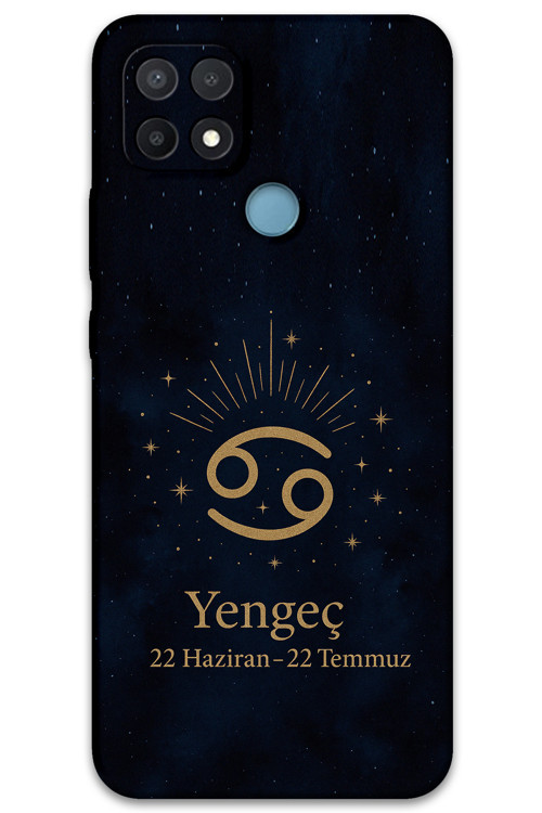 Oppo A15S Uyumlu Yengeç Burcu Desenli Telefon Kılıfı + Ekran Koruyucu - 5771