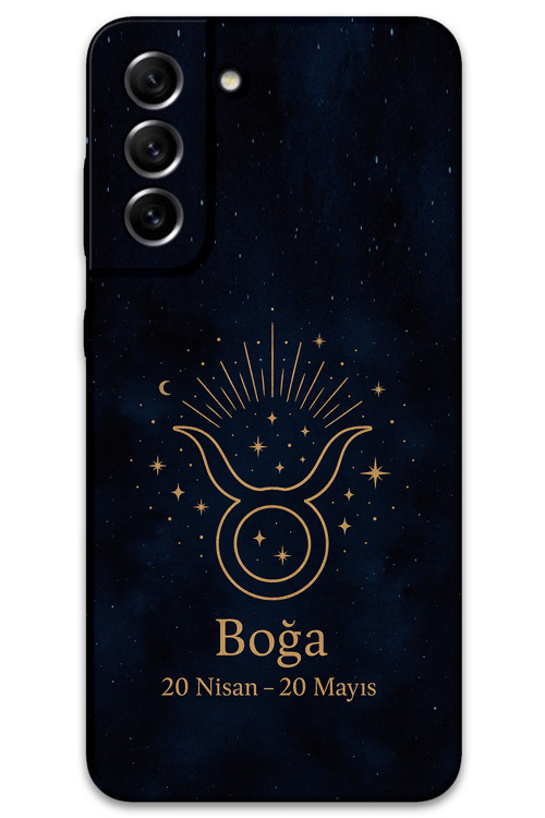 Galaxy S21 Uyumlu Boğa Burcu Desenli Telefon Kılıfı + Ekran Koruyucu - 5769