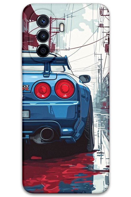 Huawei Nova Y70 Uyumlu Araba Desenli Telefon Kılıfı + Ekran Koruyucu - 5761