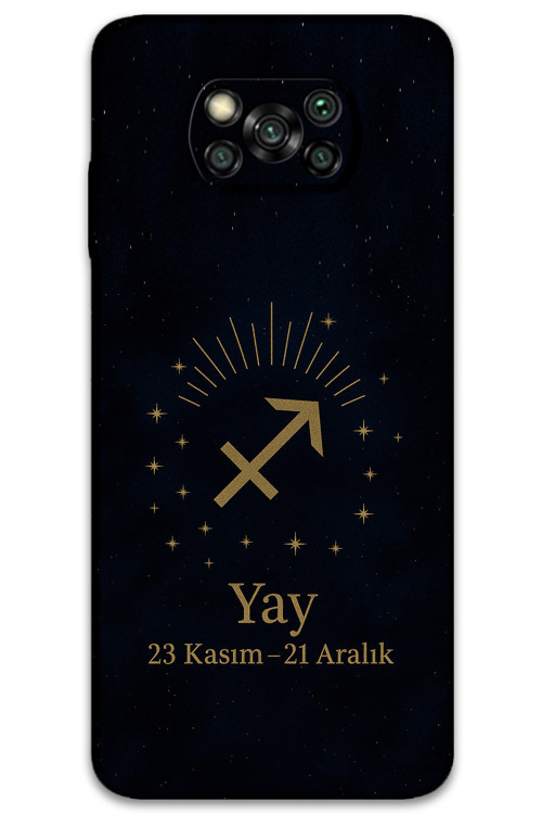 Poco X3 Pro Uyumlu Yay Burcu Desenli Telefon Kılıfı + Ekran Koruyucu - 5776