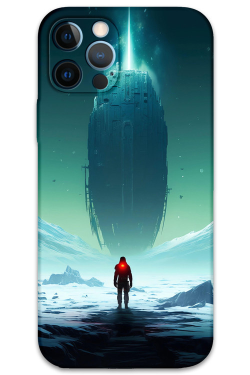 İphone 12 Pro Max Uyumlu Uzay Desenli Telefon Kılıfı + Ekran Koruyucu - 5864