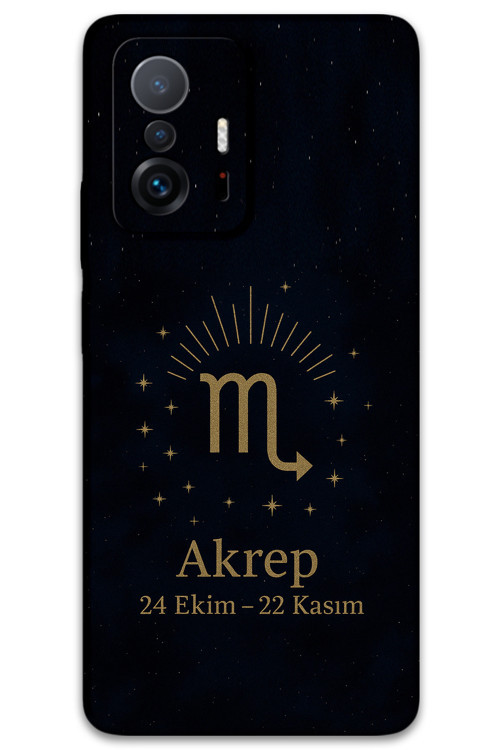 Xiaomi Mi 11T Uyumlu Akrep Burcu Desenli Telefon Kılıfı + Ekran Koruyucu - 5775
