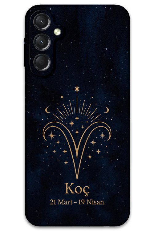 Galaxy M14 Uyumlu Koç Burcu Desenli Telefon Kılıfı + Ekran Koruyucu - 5768