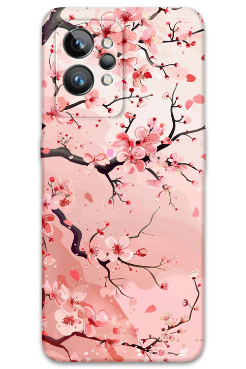 Realme Gt 2 Pro Uyumlu Çiçek Desenli Telefon Kılıfı + Ekran Koruyucu - 5805