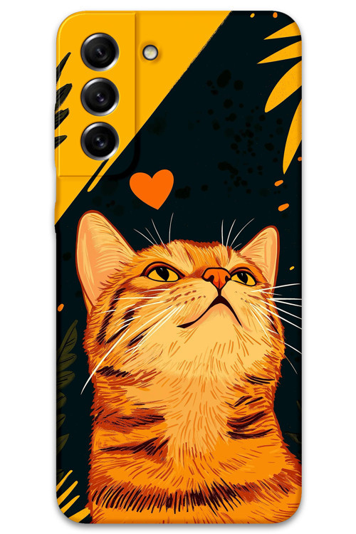 Galaxy S22 Plus Uyumlu Kedi Desenli Telefon Kılıfı + Ekran Koruyucu - 5783
