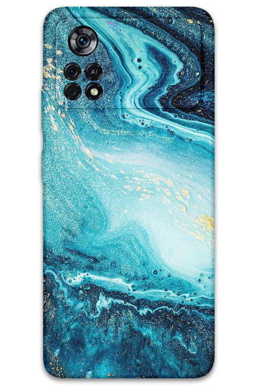 Poco X4 Pro 5G Uyumlu Mermer Desenli Telefon Kılıfı + Ekran Koruyucu - 5818