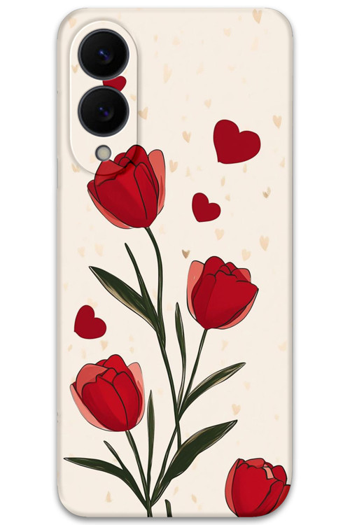 Galaxy S25 Edge Uyumlu Çiçek Desenli Telefon Kılıfı + Ekran Koruyucu - 5789