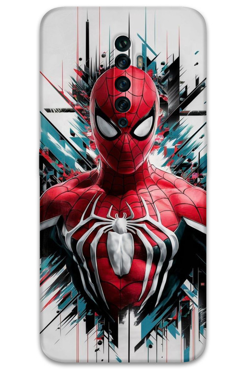Oppo Reno 2Z Uyumlu Spiderman Desenli Telefon Kılıfı + Ekran Koruyucu - 5831