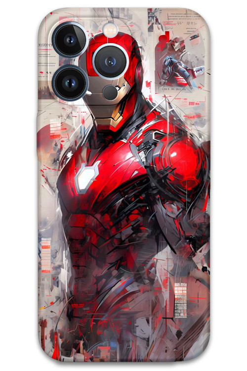 İphone 13 Pro Uyumlu İronman Desenli Telefon Kılıfı + Ekran Koruyucu - 5828