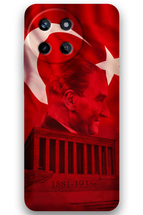 Realme 11 4G Uyumlu Atatürk Desenli Telefon Kılıfı + Ekran Koruyucu - 5848