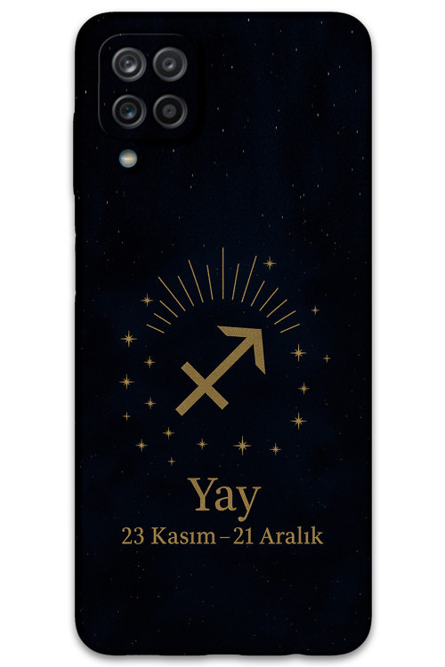 Galaxy M22 Uyumlu Yay Burcu Desenli Telefon Kılıfı + Ekran Koruyucu - 5776