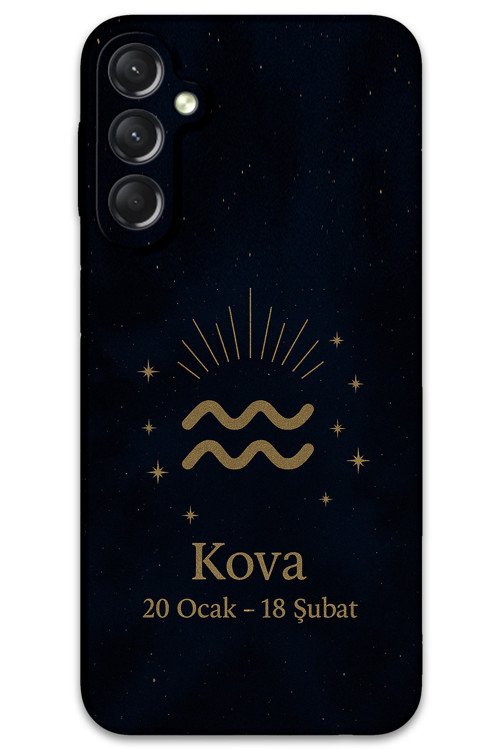Galaxy A15 Uyumlu Kova Burcu Desenli Telefon Kılıfı + Ekran Koruyucu - 5778
