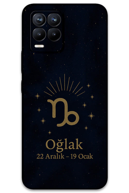 Realme 8 Uyumlu Oğlak Burcu Desenli Telefon Kılıfı + Ekran Koruyucu - 5777