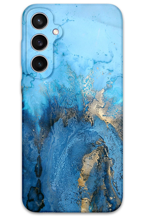 Galaxy S23 Fe Uyumlu Mermer Desenli Telefon Kılıfı + Ekran Koruyucu - 5812