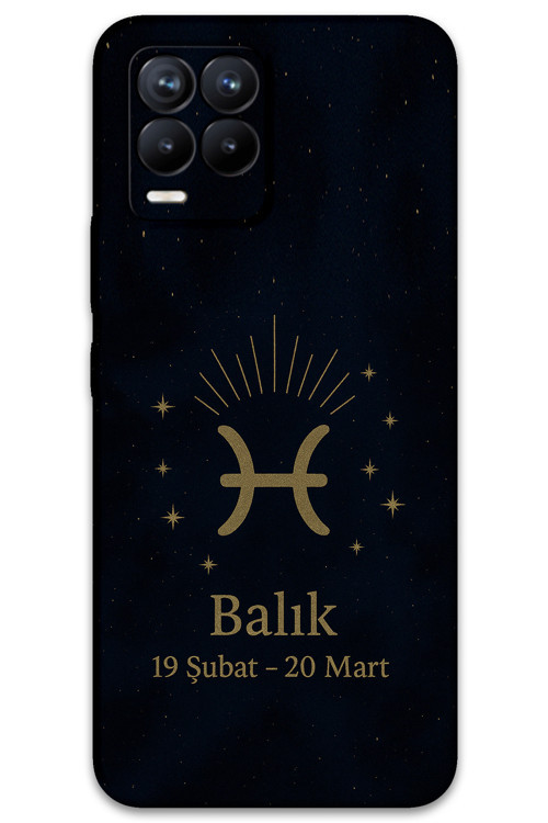 Realme 8 Uyumlu Balık Burcu Desenli Telefon Kılıfı + Ekran Koruyucu - 5779