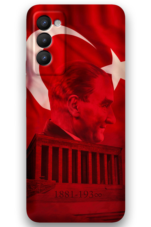 Tecno Camon 18 Uyumlu Atatürk Desenli Telefon Kılıfı + Ekran Koruyucu - 5848