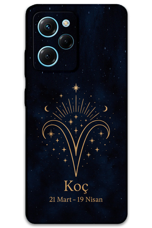 Poco X5 Pro Uyumlu Koç Burcu Desenli Telefon Kılıfı + Ekran Koruyucu - 5768