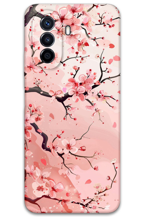 Huawei Nova Y70 Uyumlu Çiçek Desenli Telefon Kılıfı + Ekran Koruyucu - 5805