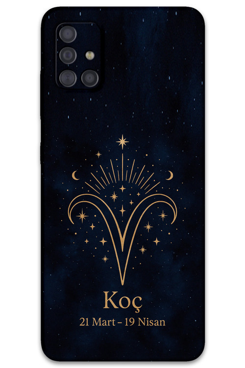 Galaxy M51 Uyumlu Koç Burcu Desenli Telefon Kılıfı + Ekran Koruyucu - 5768