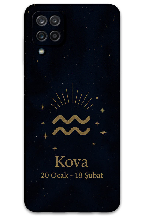 Galaxy A22 Uyumlu Kova Burcu Desenli Telefon Kılıfı + Ekran Koruyucu - 5778