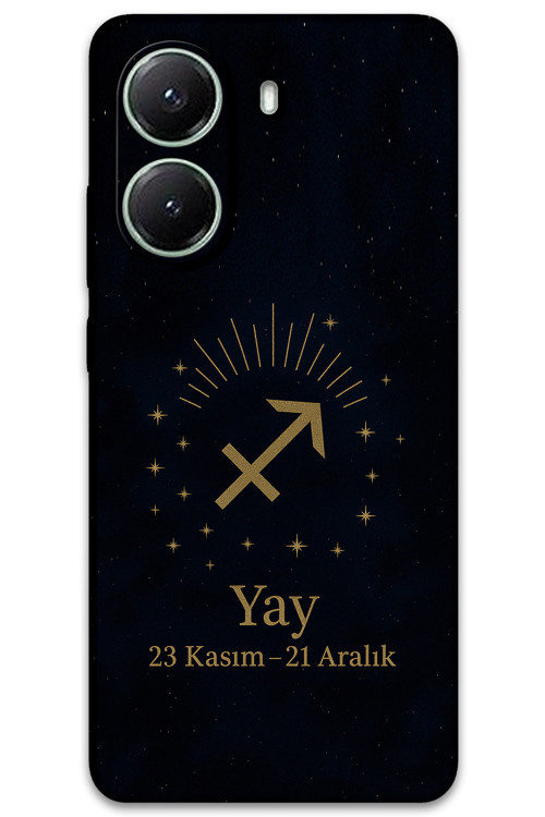 Poco X7 Pro Uyumlu Yay Burcu Desenli Telefon Kılıfı + Ekran Koruyucu - 5776