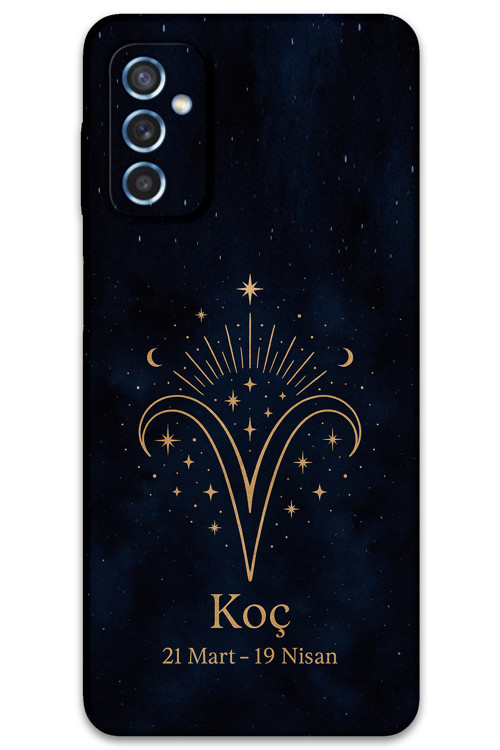 Galaxy M52 Uyumlu Koç Burcu Desenli Telefon Kılıfı + Ekran Koruyucu - 5768