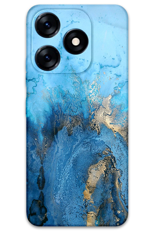 Tecno Spark 20 Uyumlu Mermer Desenli Telefon Kılıfı + Ekran Koruyucu - 5812