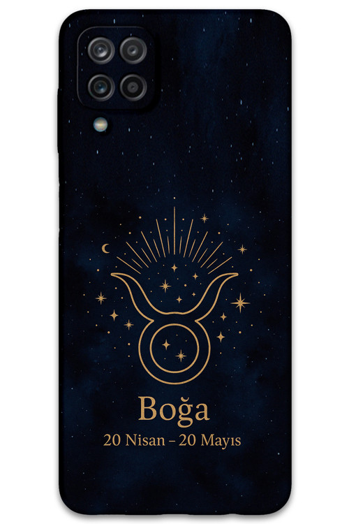 Galaxy A22 Uyumlu Boğa Burcu Desenli Telefon Kılıfı + Ekran Koruyucu - 5769