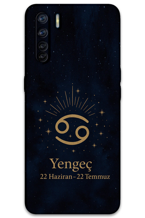 Oppo A91 Uyumlu Yengeç Burcu Desenli Telefon Kılıfı + Ekran Koruyucu - 5771