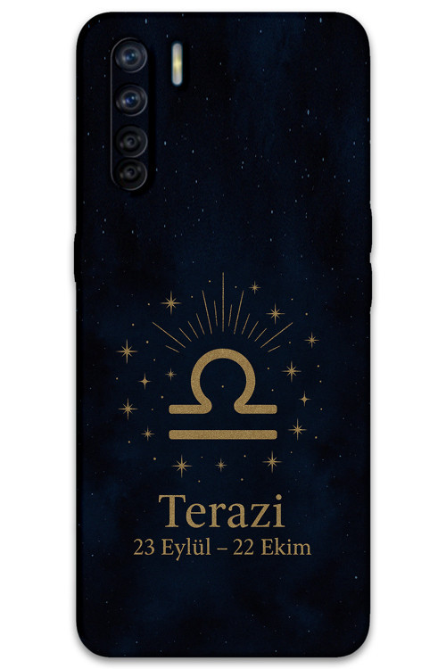 Oppo A91 Uyumlu Terazi Burcu Desenli Telefon Kılıfı + Ekran Koruyucu - 5774