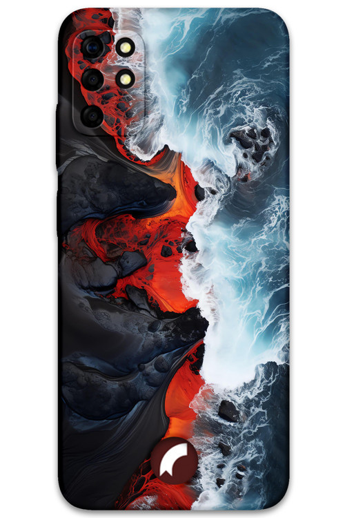 Reeder S19 Max Uyumlu Mermer Desenli Telefon Kılıfı + Ekran Koruyucu - 5811