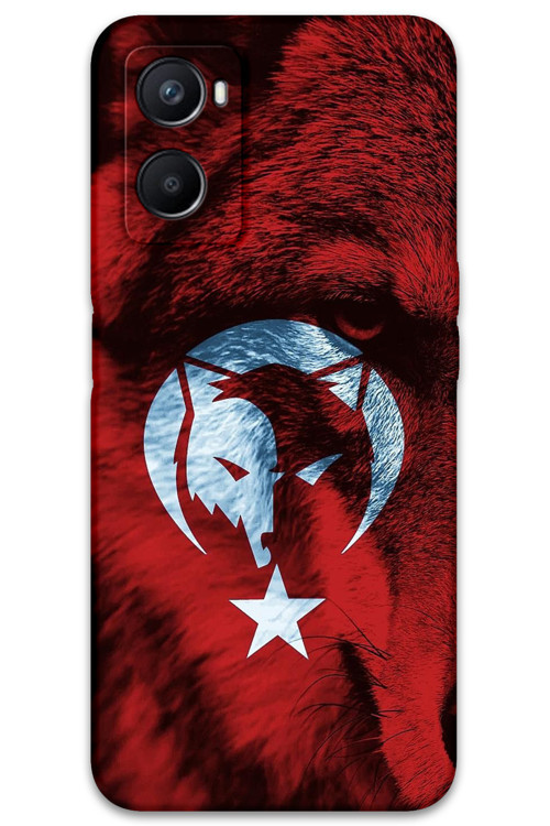 Oppo A96 Uyumlu Türk Bayrağı Desenli Telefon Kılıfı + Ekran Koruyucu - 5856