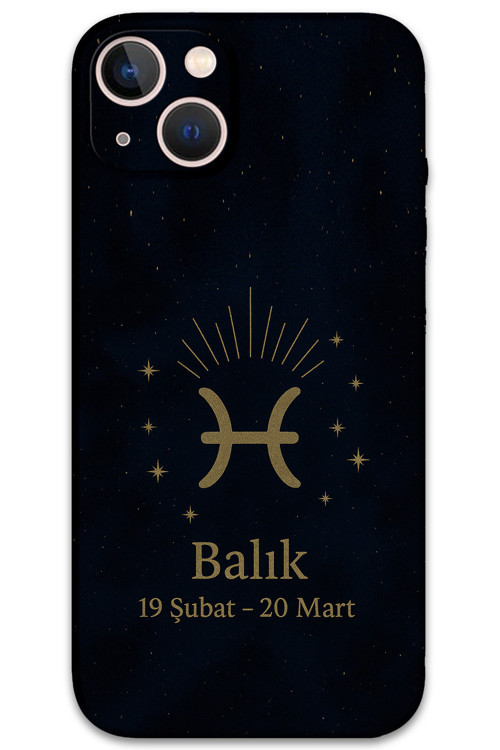 İphone 15 Uyumlu Balık Burcu Desenli Telefon Kılıfı + Ekran Koruyucu - 5779