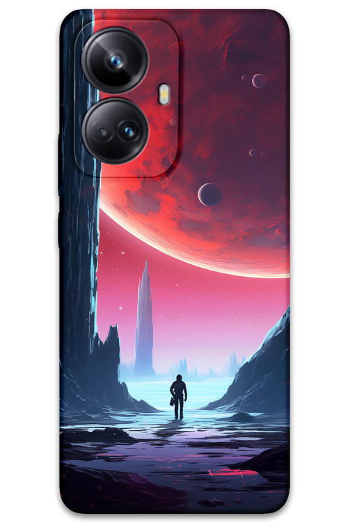 Realme 10 Pro Plus Uyumlu Uzay Desenli Telefon Kılıfı + Ekran Koruyucu - 5860