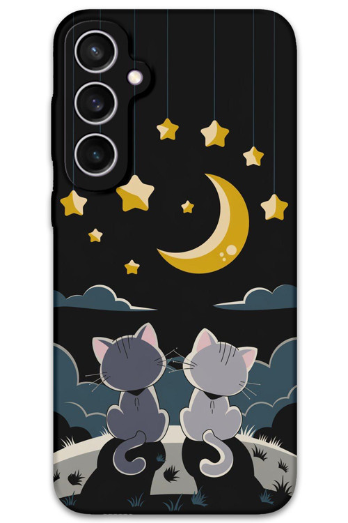 Galaxy S25 Plus Uyumlu Kedi Desenli Telefon Kılıfı + Ekran Koruyucu - 5809