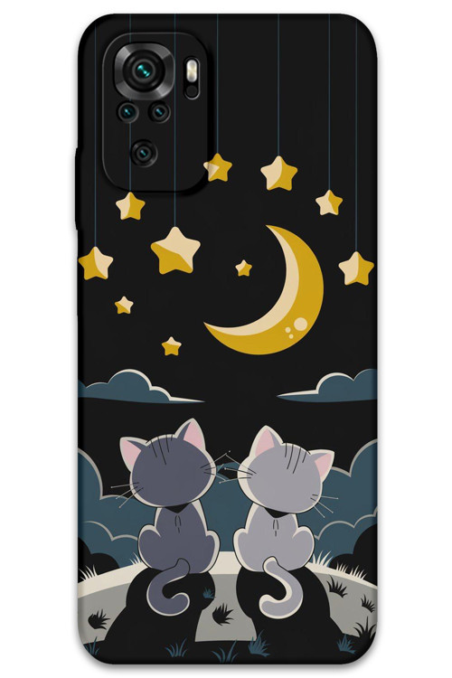 Xiaomi Redmi Note 10 Uyumlu Kedi Desenli Telefon Kılıfı + Ekran Koruyucu - 5809