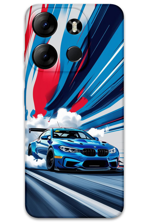 Tecno Spark Go 2023 Uyumlu Araba Desenli Telefon Kılıfı + Ekran Koruyucu - 5762