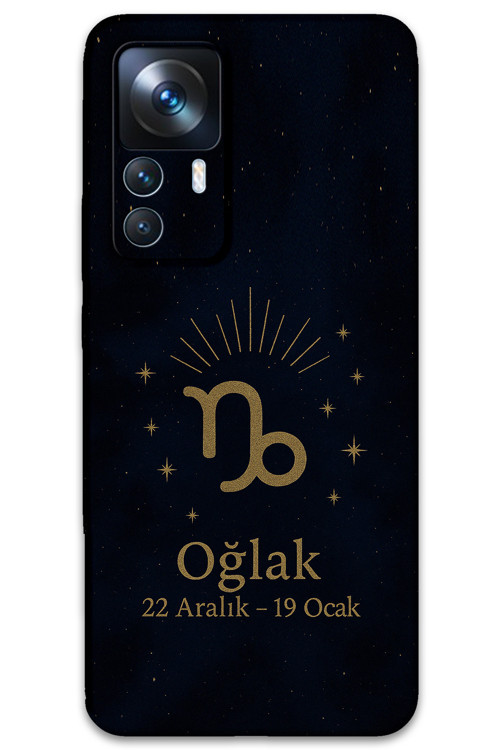 Xiaomi Mi 12T Uyumlu Oğlak Burcu Desenli Telefon Kılıfı + Ekran Koruyucu - 5777