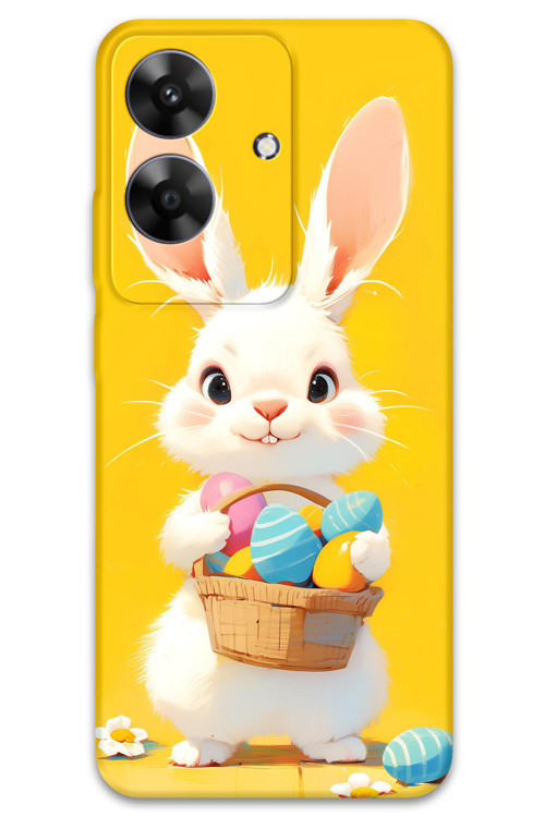 Realme Note 60 Uyumlu Tavşan Desenli Telefon Kılıfı + Ekran Koruyucu - 5806
