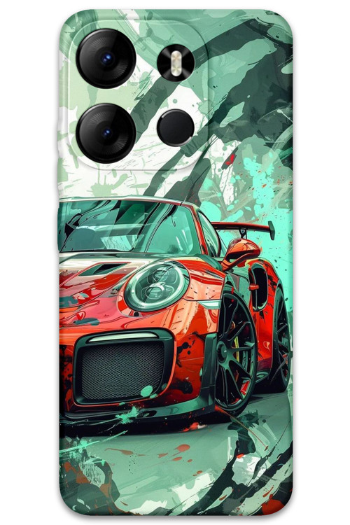 Tecno Spark Go 2023 Uyumlu Araba Desenli Telefon Kılıfı + Ekran Koruyucu - 5765