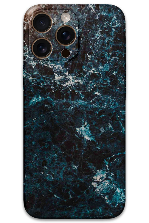 İphone 16 Pro Uyumlu Mermer Desenli Telefon Kılıfı + Ekran Koruyucu - 5819