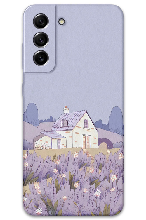 Galaxy S21 Plus Uyumlu Çiçek Desenli Telefon Kılıfı + Ekran Koruyucu - 5800