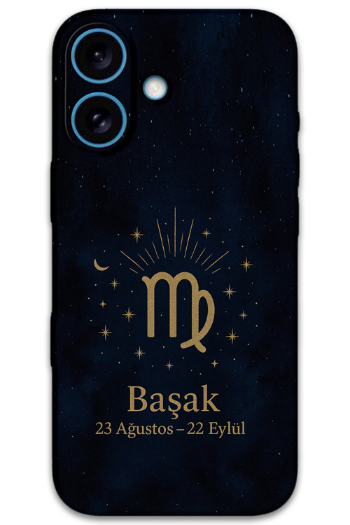 İphone 16 Uyumlu Başak Burcu Desenli Telefon Kılıfı + Ekran Koruyucu - 5773