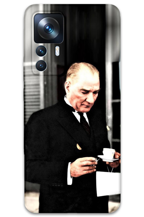 Xiaomi Mi 12T Pro Uyumlu Atatürk Desenli Telefon Kılıfı + Ekran Koruyucu - 5850