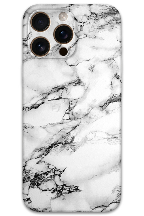 İphone 16 Pro Uyumlu Mermer Desenli Telefon Kılıfı + Ekran Koruyucu - 5817