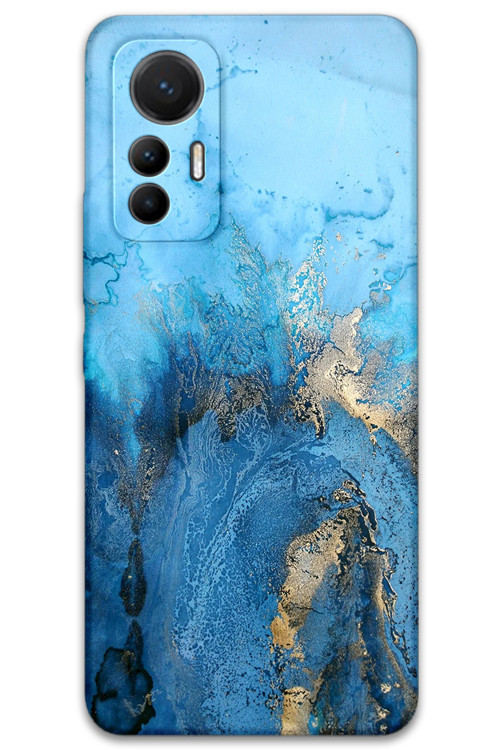 Xiaomi Mi 12 Lite Uyumlu Mermer Desenli Telefon Kılıfı + Ekran Koruyucu - 5812