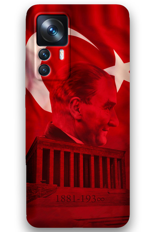 Xiaomi Mi 12T Pro Uyumlu Atatürk Desenli Telefon Kılıfı + Ekran Koruyucu - 5848