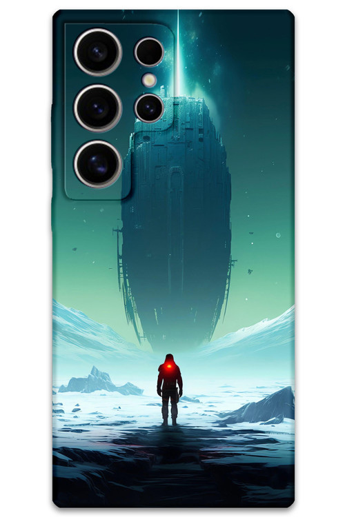 Galaxy S23 Ultra Uyumlu Uzay Desenli Telefon Kılıfı + Ekran Koruyucu - 5864